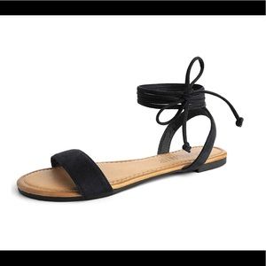 Black ankle tie sandals